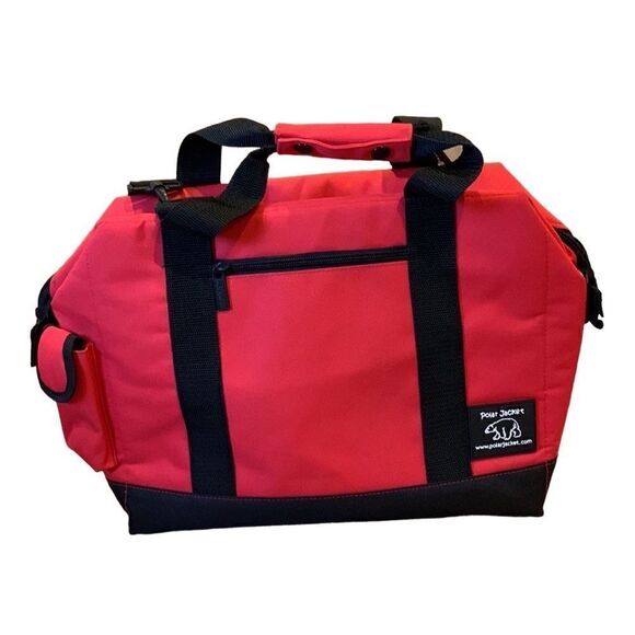 NWOT Polar Jacket Red collapsible Packable travel Crossbody cooler - Picture 1 of 6